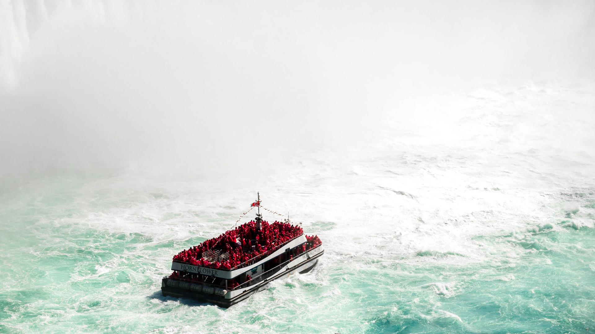Niagara Falls Tourists on Boat